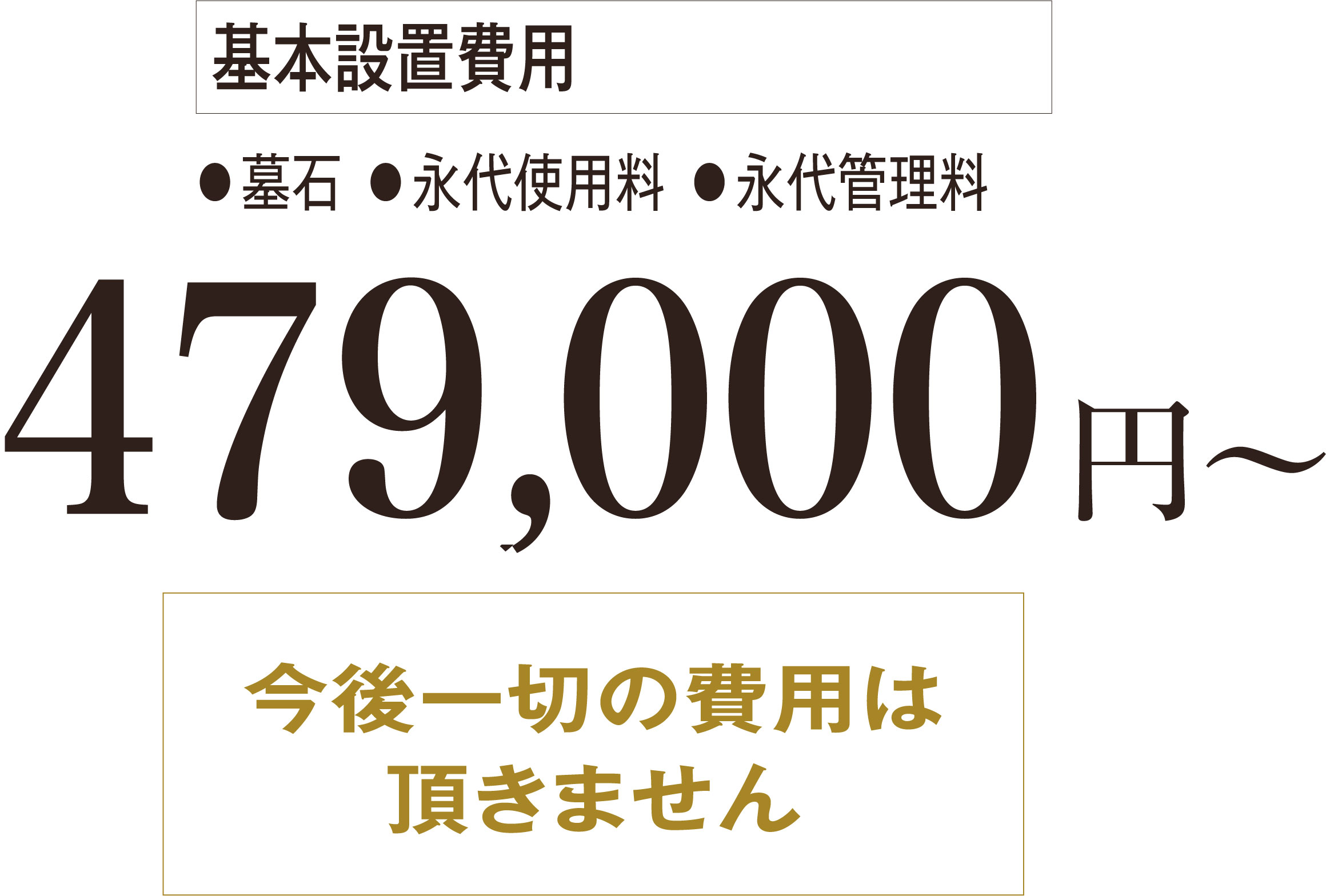 基本設置費用 墓石、永代使用料、永代管理料 479,000円から